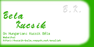 bela kucsik business card